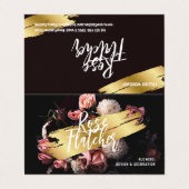 Carte De Visite Atelier de fleurs Black Gold (Extérieur déplié)