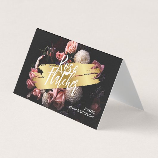 Carte De Visite Atelier de fleurs Black Gold (Devant)