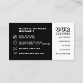 Carte De Visite Atelier de moto, mécanique et réparations (Dos)