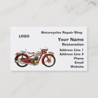 Carte De Visite Atelier de réparations de motos