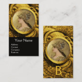 Carte De Visite ATHÈNA ET GRYPHONS DE COMBAT MONOGRAMME ,Rubis rou (Devant / Derrière)