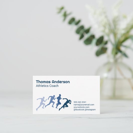 Carte De Visite Athlétisme | Illustrations Running Man (Debout devant)