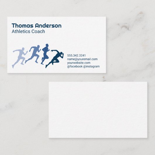 Carte De Visite Athlétisme | Illustrations Running Man (Devant / Derrière)