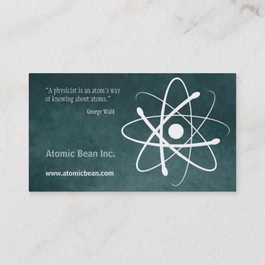 Carte De Visite Atom| Scientifique (Dos)