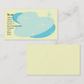 Carte De Visite Atomique Aqua Blue & Cream (Devant / Derrière)