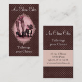 Carte De Visite Attachée à mon Bouledogue Français (Devant / Derrière)