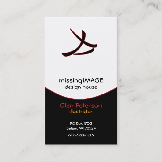 Carte De Visite Attaque surprise noire avec le rouge (Devant)