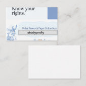 Carte De Visite Atteindre l'excellence académique avec l'étude (Devant / Derrière)