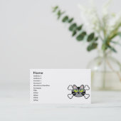 Carte De Visite attitude chaton et os croisés (Debout devant)