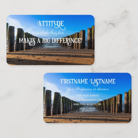 Carte De Visite Attitude positive motivation citation vie coaching (Devant / Derrière)