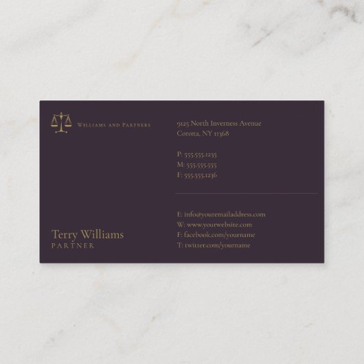 CARTE DE VISITE ATTORNEY | (Dos)