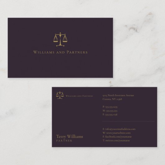 CARTE DE VISITE ATTORNEY | (Devant / Derrière)