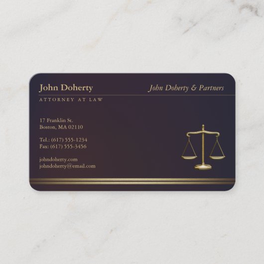 CARTE DE VISITE ATTORNEY | (Devant)