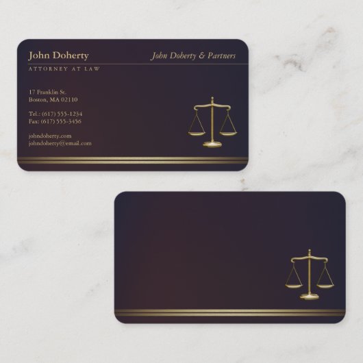 CARTE DE VISITE ATTORNEY | (Devant / Derrière)