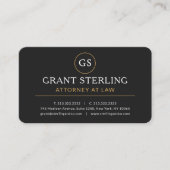 Carte De Visite Attorney at Law Black Gold Professional (Devant)