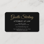 Carte De Visite Attorney at Law Black QR Code Gold Photo   (Dos)