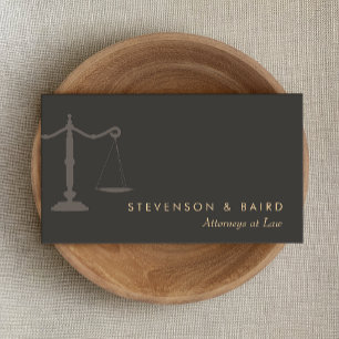 Carte De Visite Attorney at Law Justice Scale Black Business Card