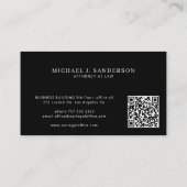 Carte De Visite Attorney at law lawyer professional black (Dos)