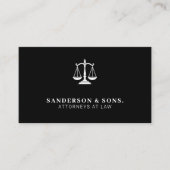 Carte De Visite Attorney at law lawyer professional black (Devant)
