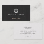Carte De Visite Attorney at Law Modern Black (Devant / Derrière)