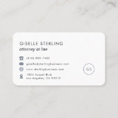 Carte De Visite Attorney at Law Navy Blue Professional (Dos)