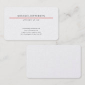 Carte De Visite Attorney at Law Pearl Minimalist Classical Pro (Devant / Derrière)