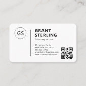 Carte De Visite Attorney at Law QR Code Logo Professional (Devant)