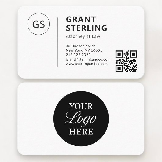 Carte De Visite Attorney at Law QR Code Logo Professional