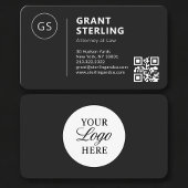Carte De Visite Attorney Black Logo QR Code Professional