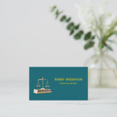 Carte De Visite Attorney Justice Scales & Books with QR code (Debout devant)