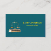 Carte De Visite Attorney Justice Scales & Books with QR code (Devant)