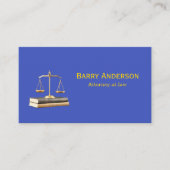 Carte De Visite Attorney Justice Scales & Books with QR code (Devant)