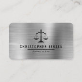 Carte De Visite Attorney QR Code Black Scales Silver Rounded (Devant)