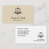 Carte De Visite AttorneyAtt femelle chic (Devant / Derrière)