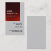 Carte de visite attractif gris rouge vertical (Devant / Derrière)