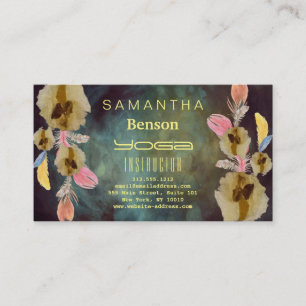 Carte De Visite Attrape-rêves élégant à plumes Professeur de Yoga