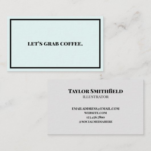 Carte De Visite Attrapons du café (Devant / Derrière)