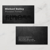 Carte De Visite Attrayant Black Grey Chalkboard Personal Trainer (Devant / Derrière)
