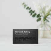 Carte De Visite Attrayant Black Grey Chalkboard Personal Trainer (Debout devant)