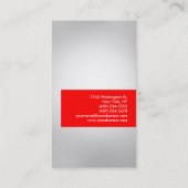 Carte de visite attrayant en gris rayé rouge (Dos)