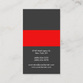 Carte de visite attrayant en gris rayé rouge verti (Dos)