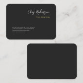 Carte De Visite Attrayant gris jaune chic Sharp moderne (Devant / Derrière)