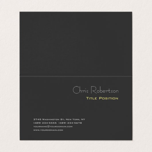 Carte De Visite Attrayant gris jaune chic Sharp moderne (Extérieur déplié)