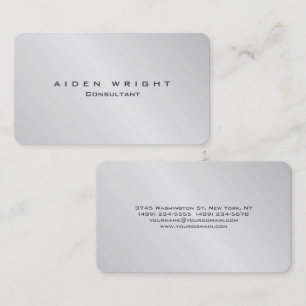 Carte De Visite Attrayant Silver Grey Design moderne minimaliste