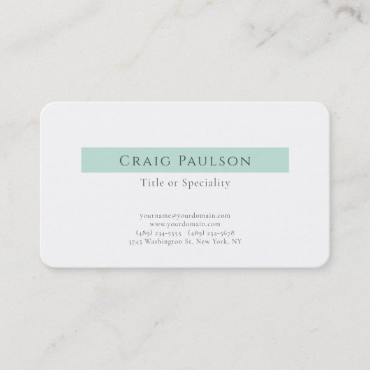 Carte De Visite Attrayant Simple Clair Professionnel Moderne (Devant)
