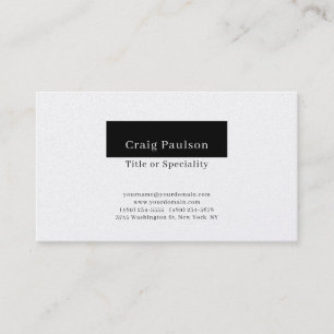 Carte De Visite Attrayant Simple Noir Blanc Perle Premium