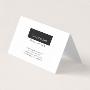 Carte De Visite Attrayant Simple Noir Blanc Perle Premium