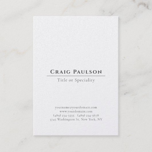 Carte De Visite Attrayant Simple Professionnel Plain Premium Perle (Devant)