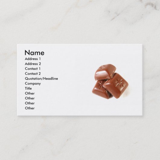 Carte de visite au chocolat (Devant)