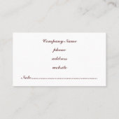 Carte de visite au chocolat Aqua (Dos)